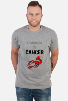 Koszulka Feminism is cancer Męska Biała/Kolory