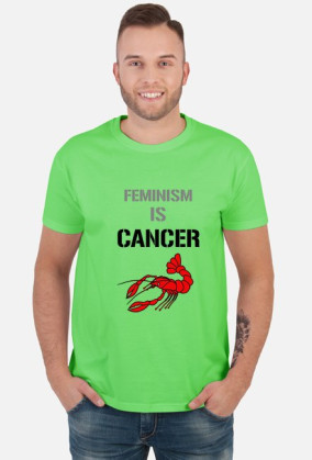 Koszulka Feminism is cancer Męska Biała/Kolory