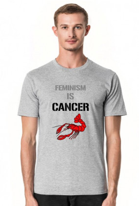 Koszulka Feminism is cancer Męska Biała/Kolory