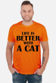 Koszulka męska LIFE IS BETTER WITH A CAT