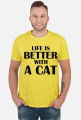 Koszulka męska LIFE IS BETTER WITH A CAT