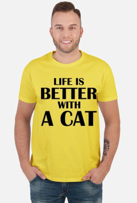 Koszulka męska LIFE IS BETTER WITH A CAT