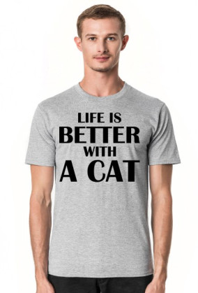 Koszulka męska LIFE IS BETTER WITH A CAT