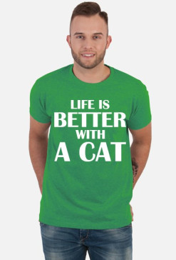 Koszulka męska LIFE IS BETTER WITH A CAT