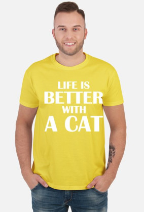 Koszulka męska LIFE IS BETTER WITH A CAT