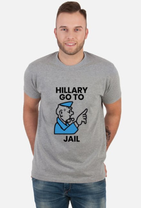 Koszulka z unikalnym nadrukiem - Hillary Go to Jail, Afery Hillary i Billa