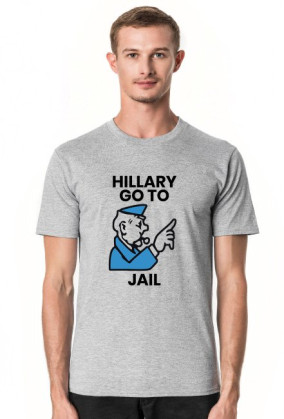 Koszulka z unikalnym nadrukiem - Hillary Go to Jail, Afery Hillary i Billa