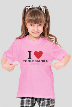 Koszulka dla dziewczynki I Love Podlesianka