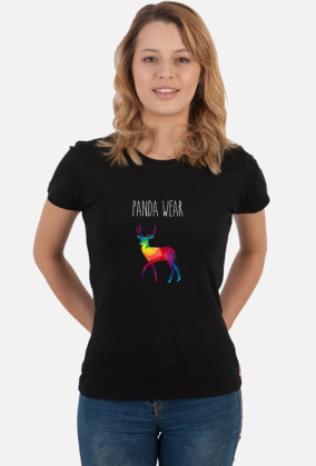 Panda polygon deer t-shirt