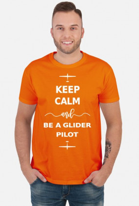 Koszulka, biały napis Keep calm and be a glider pilot