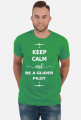 Koszulka, biały napis Keep calm and be a glider pilot