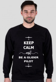 Bluza, biały napis, Keep calm and be a glider pilot
