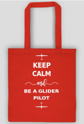 Torba, biały napis, Keep calm and be a glider pilot