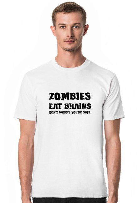 Zombies eat brains - męska koszulka