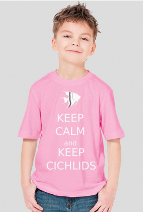 Keep Calm and Keep Cichlids - biały napis chłopięca