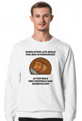 Bluza męska bez kaptura, Samolotami lata wielki pan jego wysokość