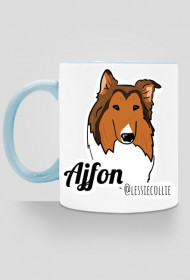 Kubek z niebieskim uchem