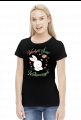 Wesołych Świąt Wielkanocnych - królik - kwiaty - napis - damska koszulka