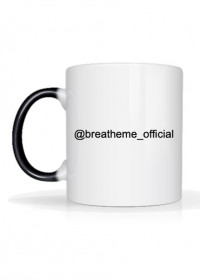 breathe me mug white logo