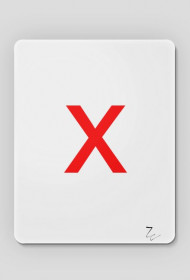 podkładka X z nadrukowanym podpisem