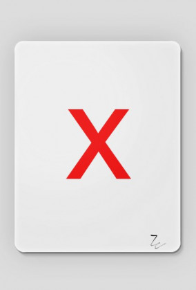 podkładka X z nadrukowanym podpisem