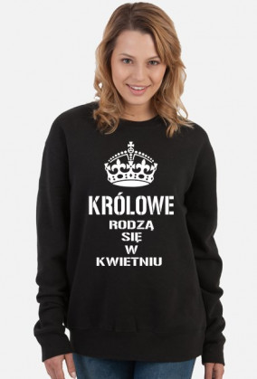 BLUZA KRÓLOWE RODZĄ SIĘ W KWIETNIU DAMSKA CZARNA