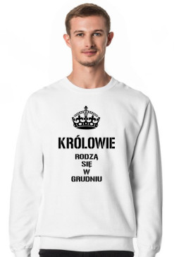 BLUZA KRÓLOWIE RODZĄ SIĘ W GRUDNIU MĘSKA BIAŁA