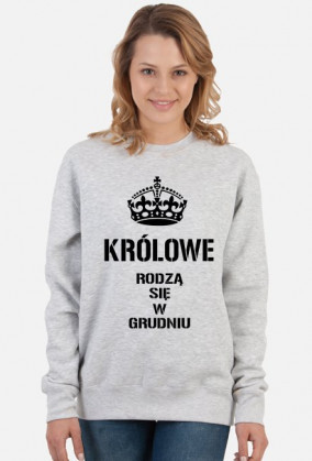 BLUZA KRÓLOWE RODZĄ SIĘ W GRUDNIU DAMSKA  CZARNY NAPIS