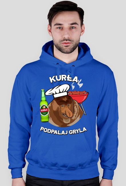 Kurła podpalaj gryla - bluza męska z kapturem