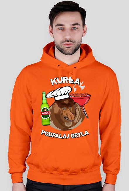 Kurła podpalaj gryla - bluza męska z kapturem