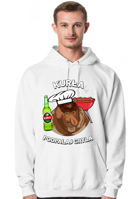 Kurła podpalaj gryla - bluza męska z kapturem