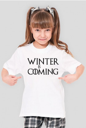 Winter is Coming Gra o tron koszulka dziecięca biała