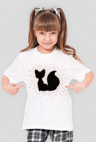 Koszulka dla dziewczynki z emblematem kotka