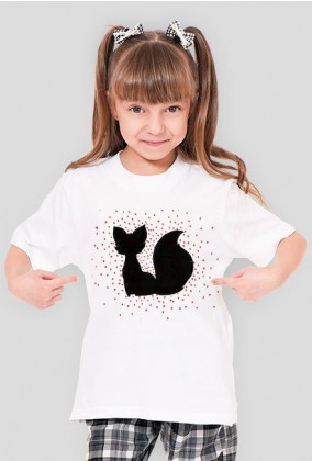 Koszulka dla dziewczynki z emblematem kotka