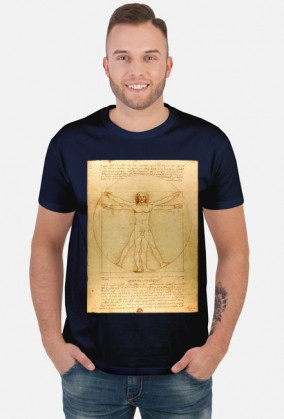Leonardo da Vinci Czlowiek witruwianski koszulka