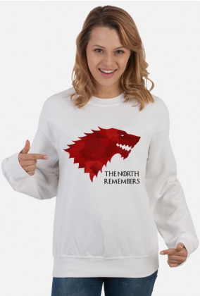 Wolf The North Remembers Gra o tron bluza damska biała