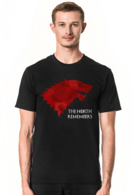 Wolf The North Remembers Gra o tron koszulka męska czarna