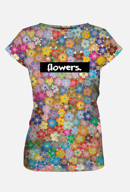 koszulka damska kwiatki flowers wzorki