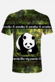 koszulka panda zielona smoke it gorgeus