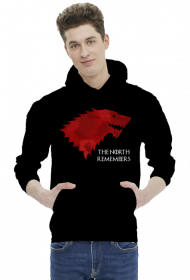 The North Remebers Gra o tron bluza z kapturem męska czarna