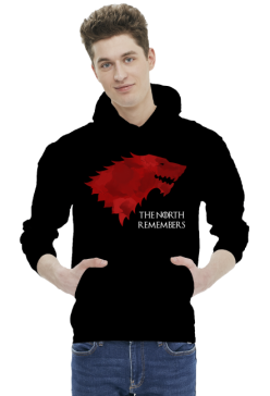 The North Remebers Gra o tron bluza z kapturem męska czarna