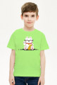 Pixel Art - Retro postać szczęśliwego kota - 8 bit - chłopiec koszulka