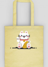 Pixel Art - Retro postać szczęśliwego kota - 8 bit - torba