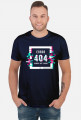 Pixel Art - Napis Error 404 Human not found - glitch - glicz - męska koszulka
