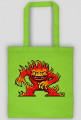Pixel Art - Ognista postać - styl retro - grafika inspirowana grą Minecraft - torba