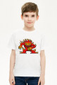 Pixel Art - Ognista postać - styl retro - grafika inspirowana grą Minecraft - chłopięca koszulka