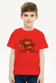 Pixel Art - Ognista postać - styl retro - grafika inspirowana grą Minecraft - chłopięca koszulka