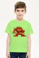Pixel Art - Ognista postać - styl retro - grafika inspirowana grą Minecraft - chłopięca koszulka