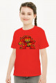 Pixel Art - Ognista postać - styl retro - grafika inspirowana grą Minecraft - dziewczęca koszulka