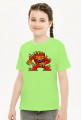 Pixel Art - Ognista postać - styl retro - grafika inspirowana grą Minecraft - dziewczęca koszulka